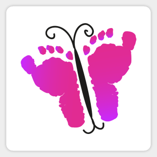 Baby footprints and butterfly Sticker